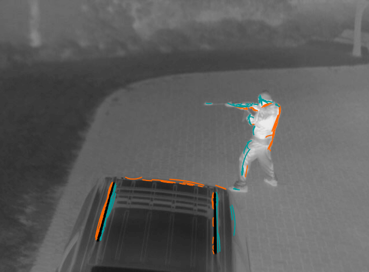 Detecting person with weapon in infrared