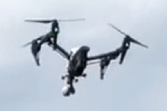 Drone with clear skies in background